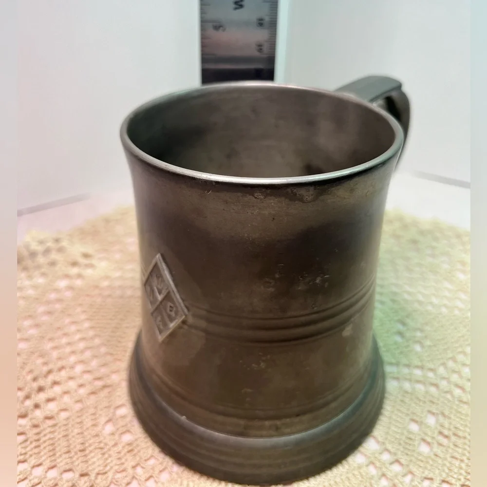 Antique Reed & Barton Pewter Tankard with Glass Base – Dated 1898